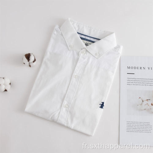 Chemise d&#39;été décontractée pour enfants avec broderie de style contracté